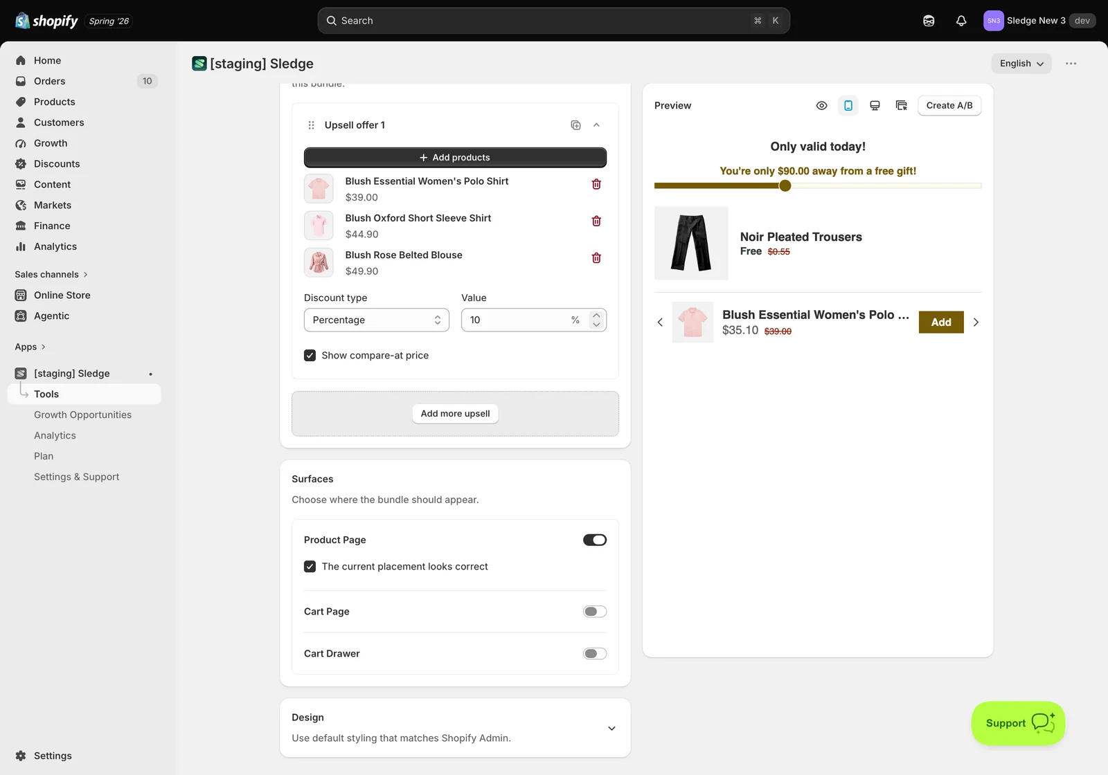 Step 3 — Customise how it looks — Sledge
