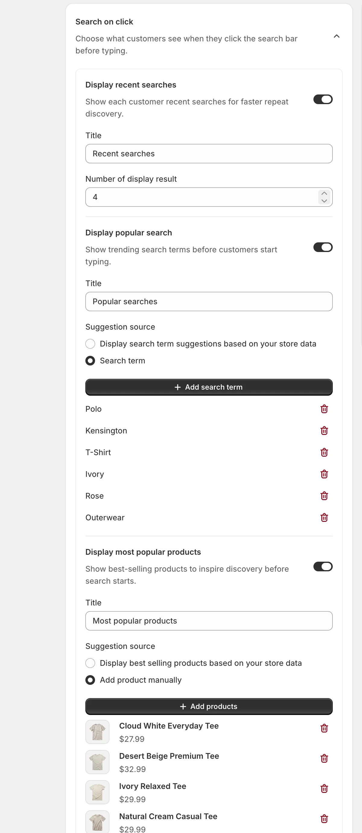 Step 6 — Search on click — Sledge