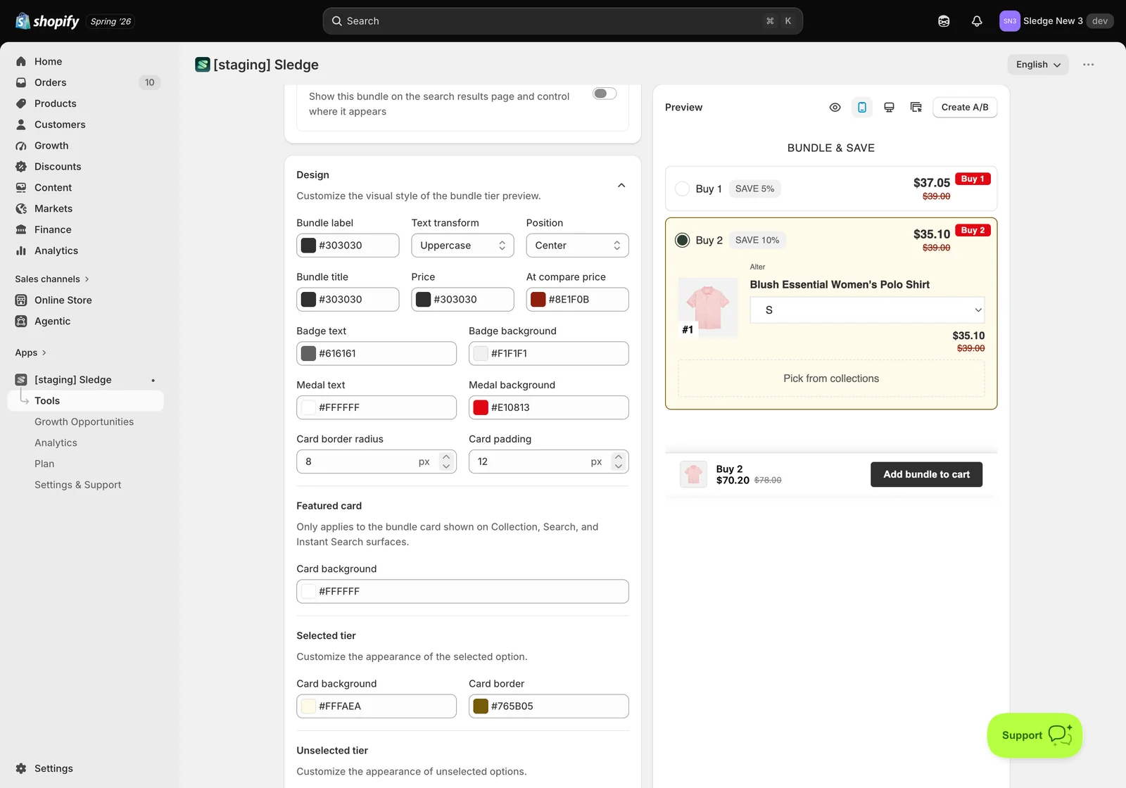 Step 3 — Customise how it looks — Sledge