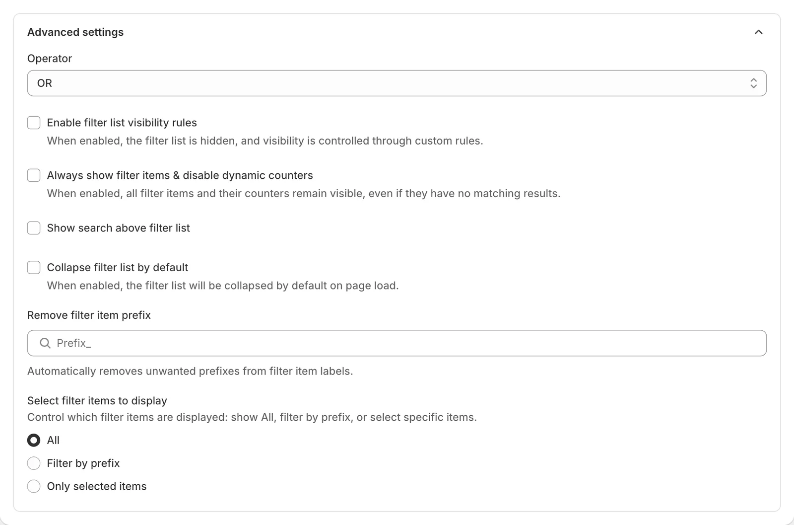 Advanced settings for other sources — Sledge