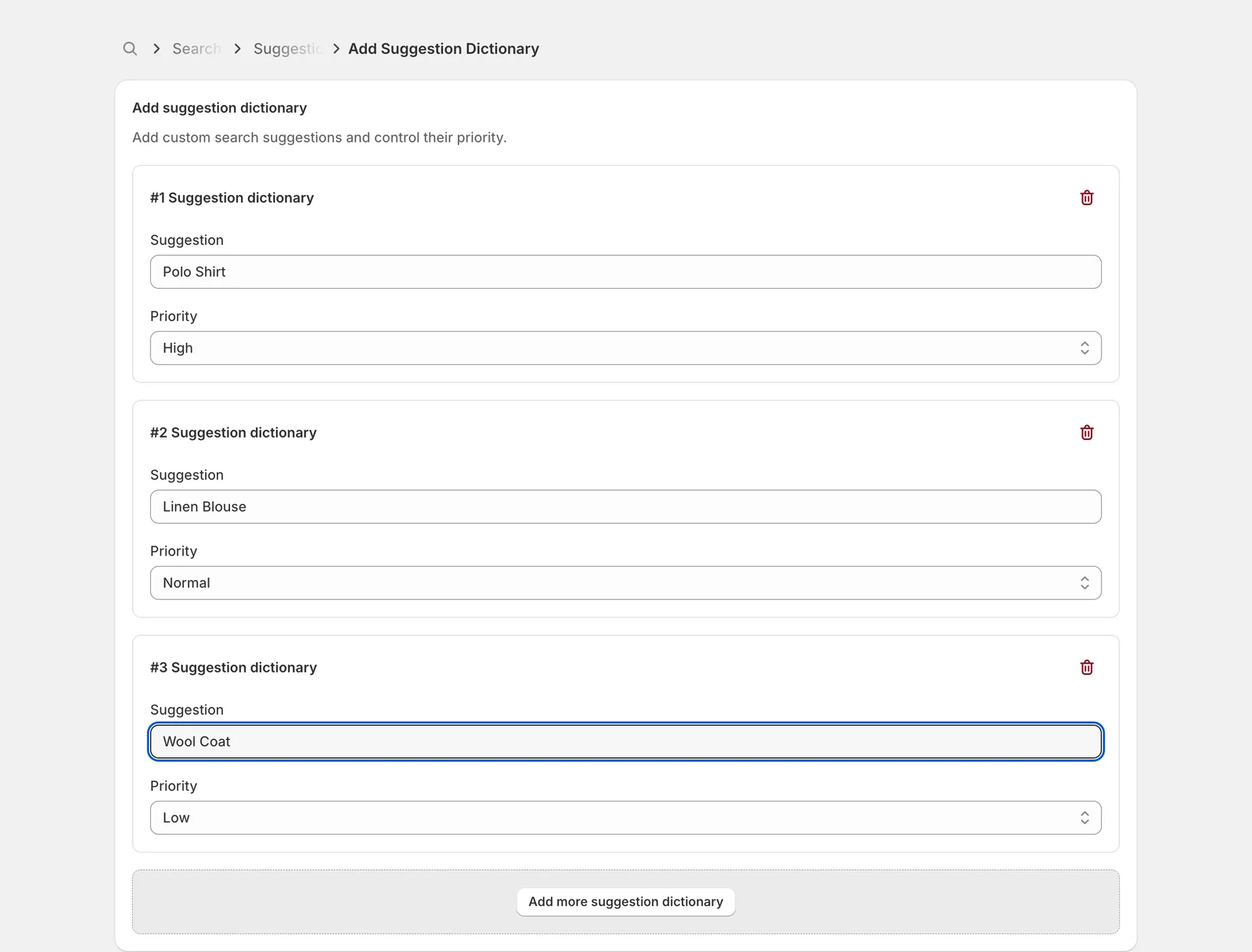 Step 2 — Add your search terms — Sledge