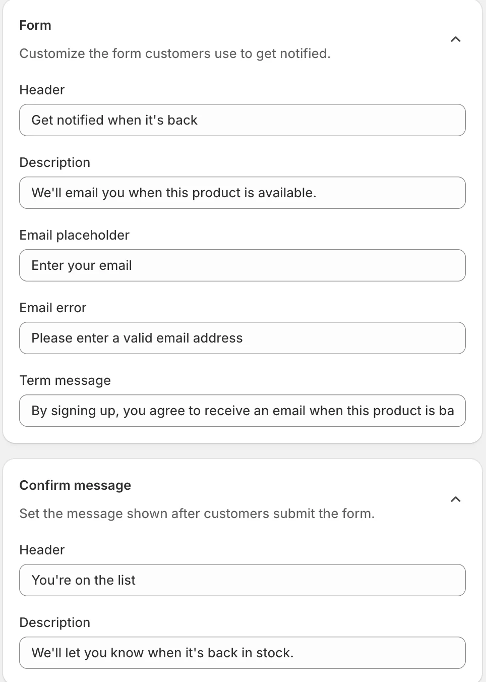 Form and Confirm message — Sledge