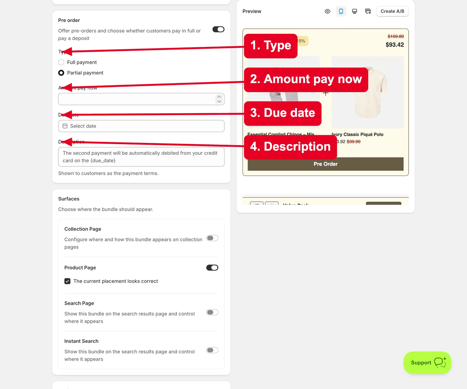 Step 2 — Choose how customers pay — Sledge