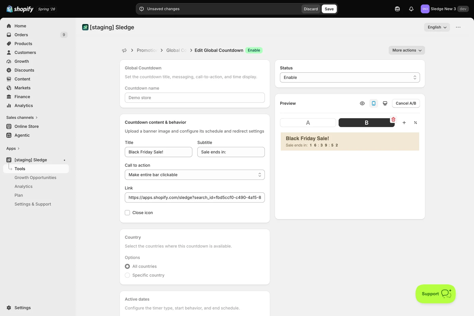 Step 1 — Create the test — Sledge