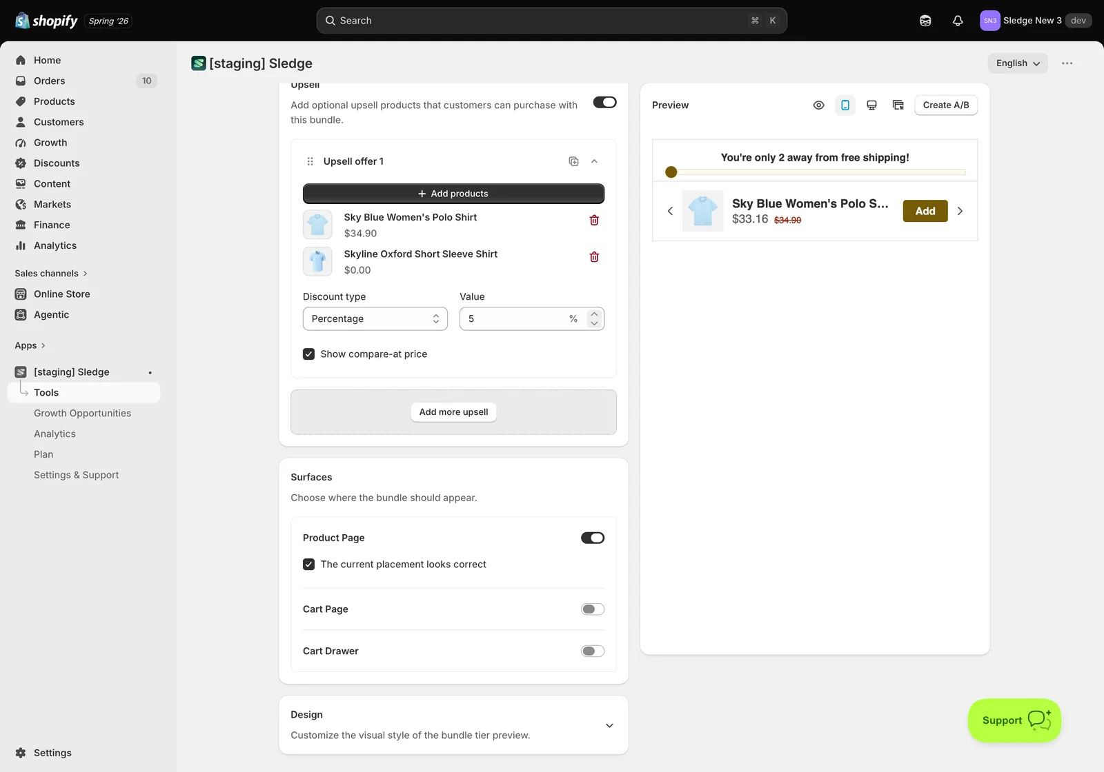 Step 3 — Customise how it looks — Sledge