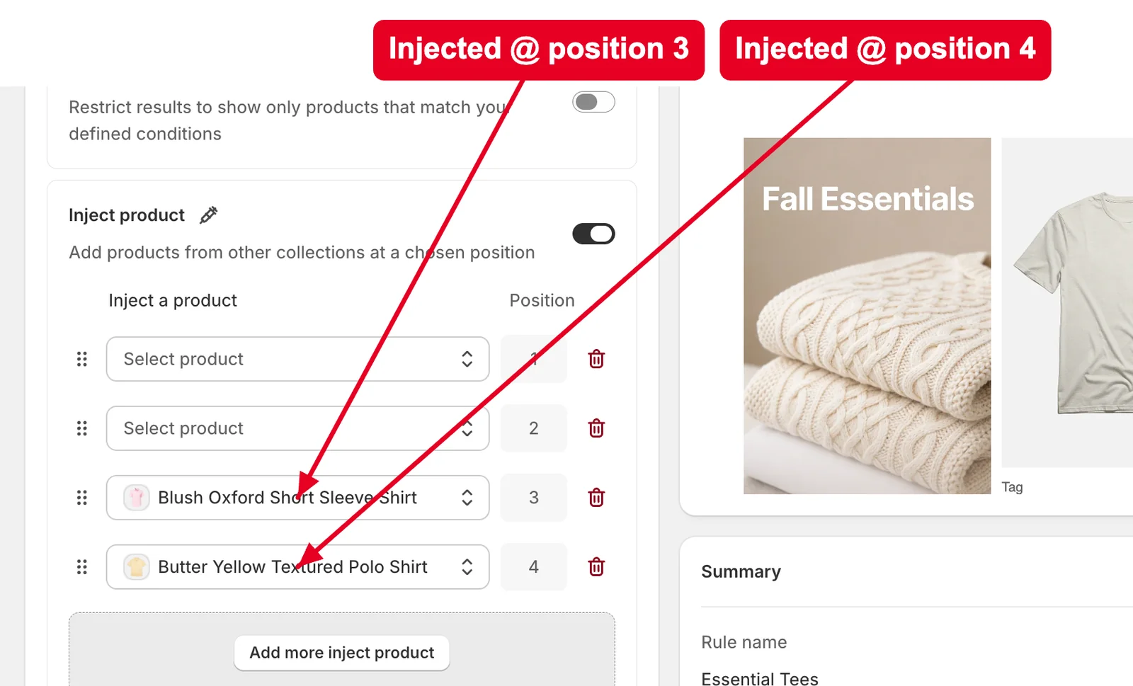 Set up Inject product — Sledge