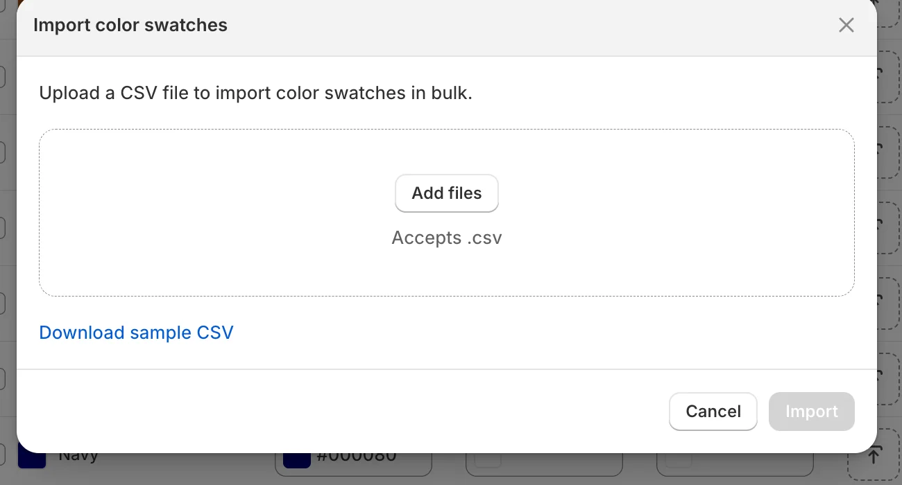 Import colours in bulk — Sledge