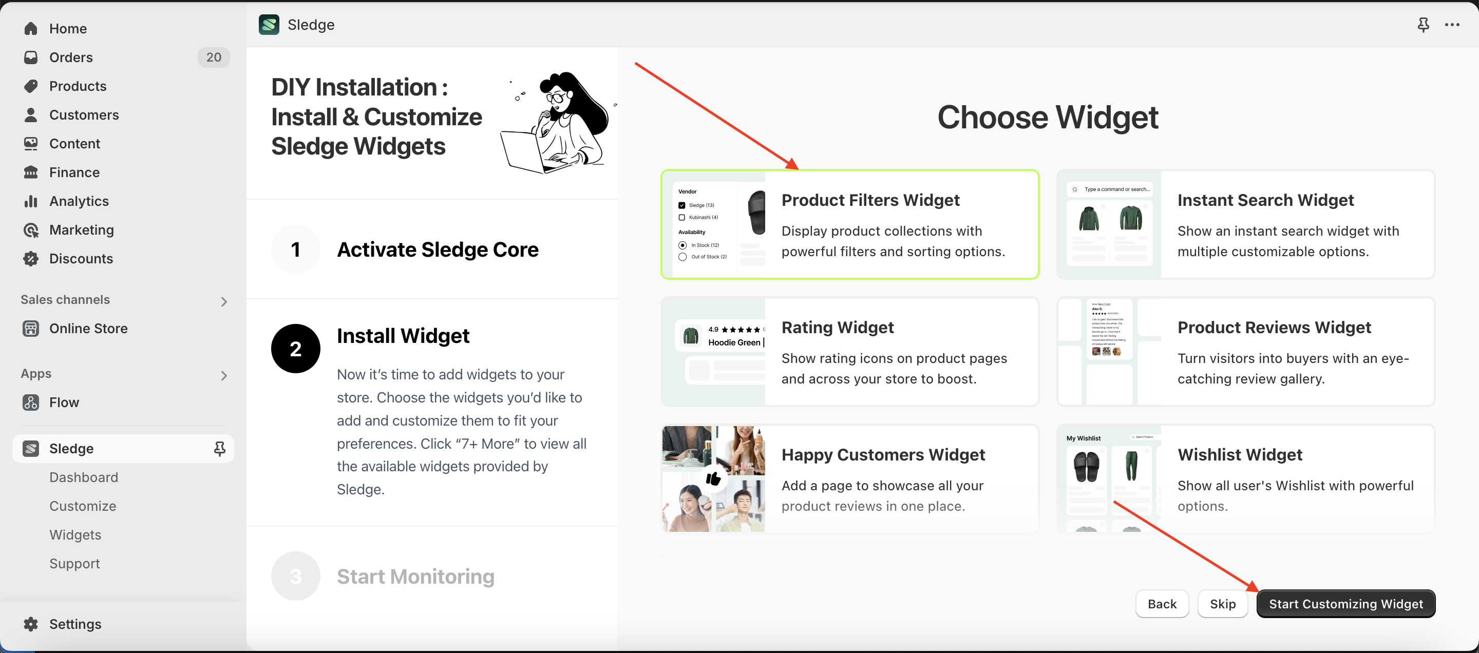 Badge Header Menu