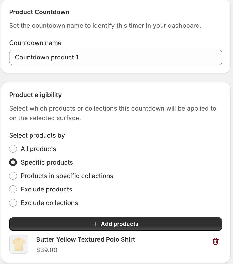 Name and Product eligibility — Sledge