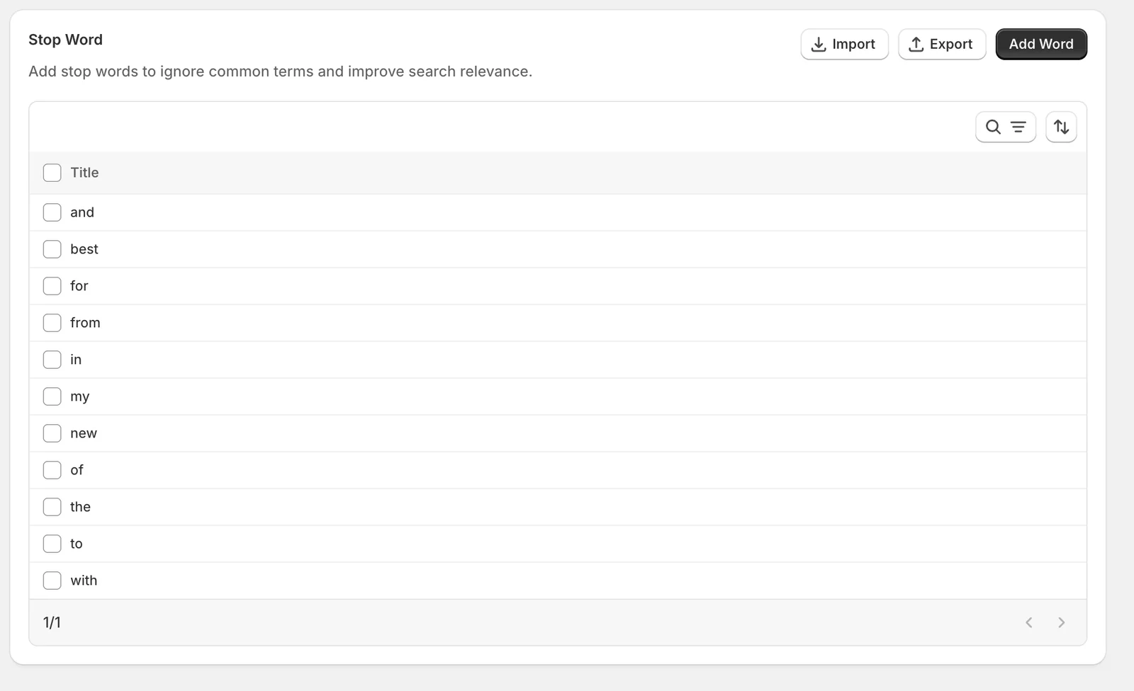 Manage your stop words — Sledge