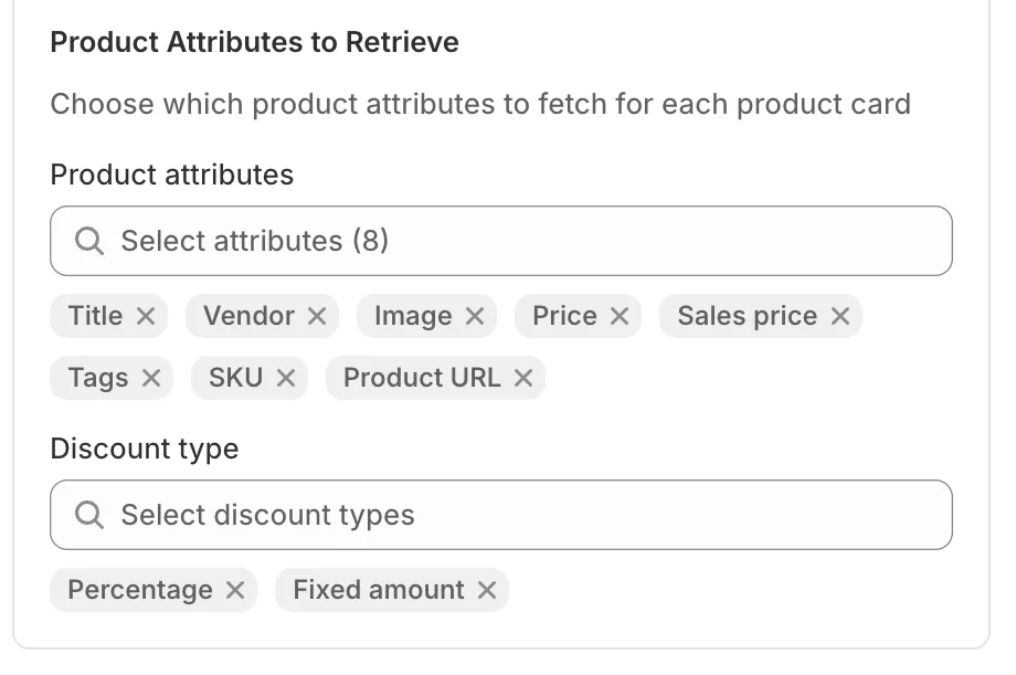 Product Attributes to Retrieve — Sledge