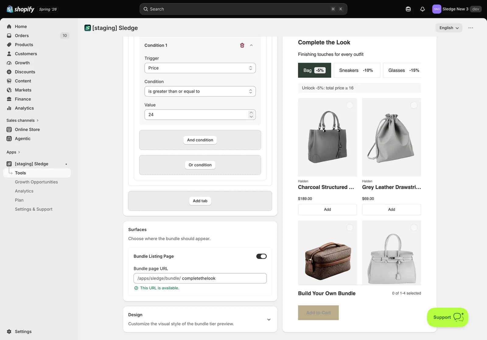 Step 3 — Customise how it looks — Sledge