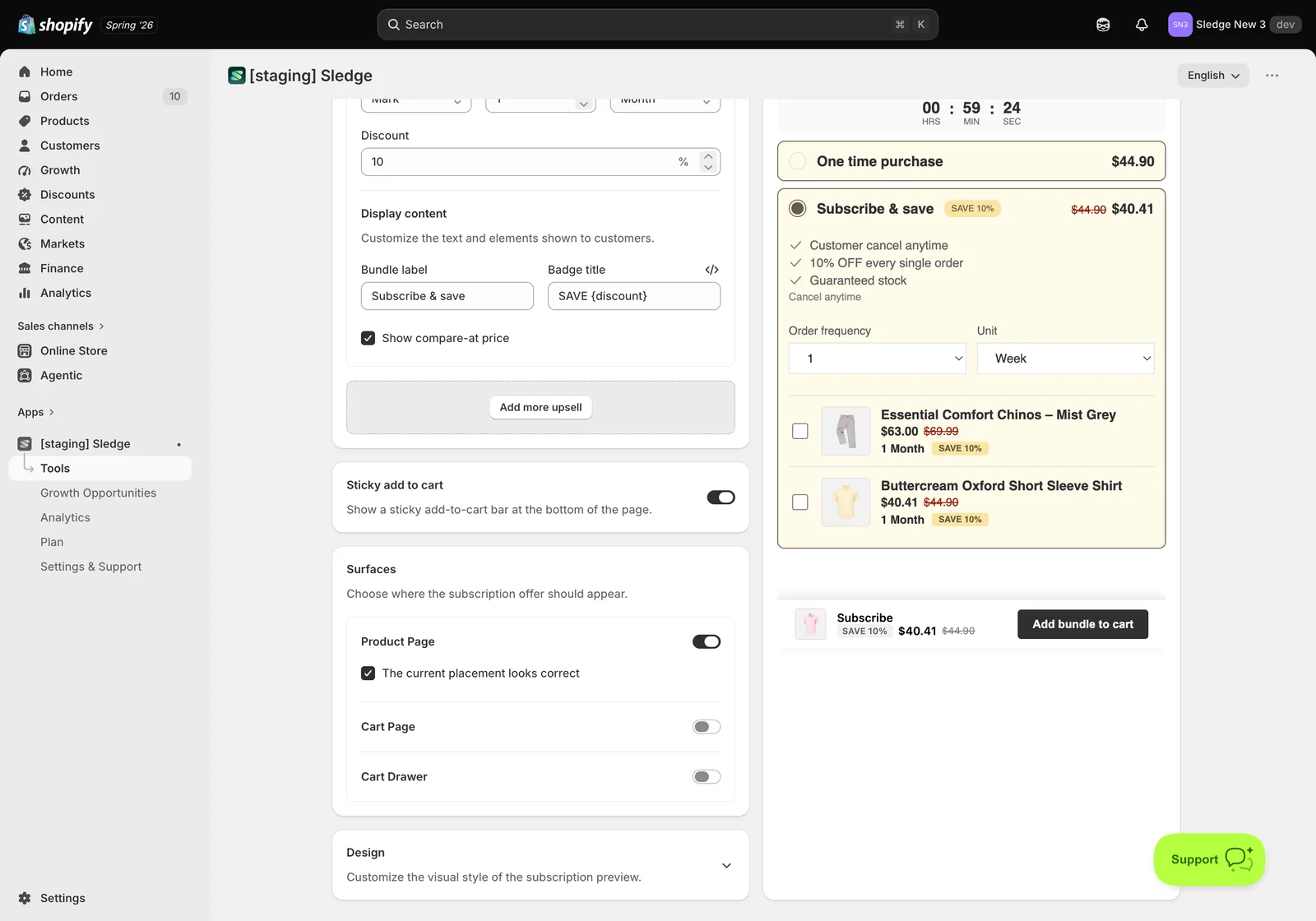 Step 3 — Customise how it looks — Sledge