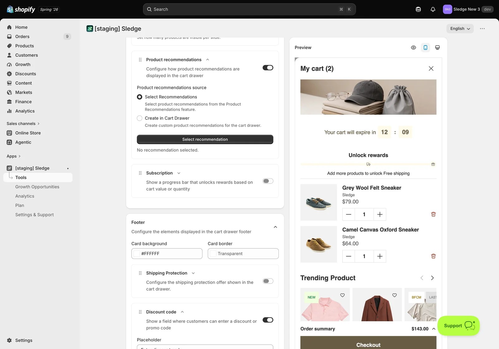 Product recommendations — Sledge